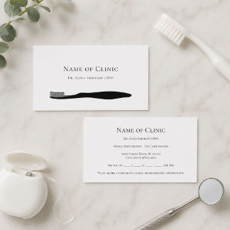 Dentist Appointment Modern Black Toothbrush Card