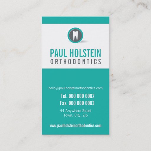 Customizable DENTIST APPOINTMENT CARD :: modern tooth logo 2 Business Card Template