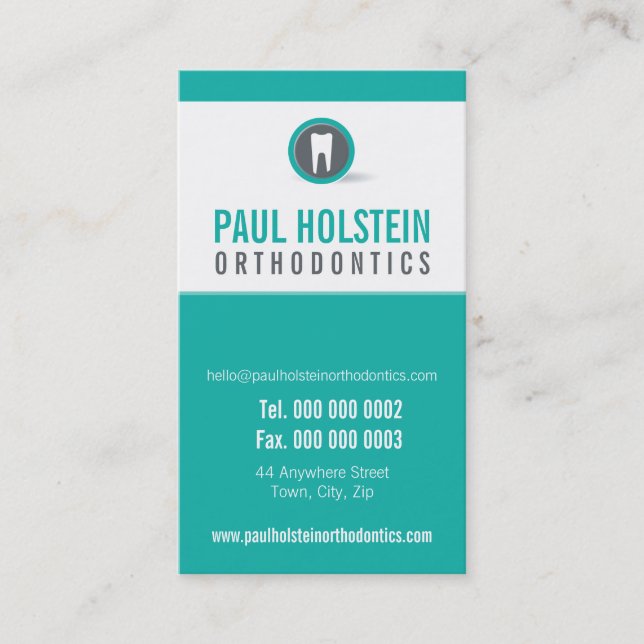 DENTIST APPOINTMENT modern dental tooth logo jade Card (Front)