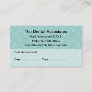Dentist Appointment Modern Tooth Pattern Business Card