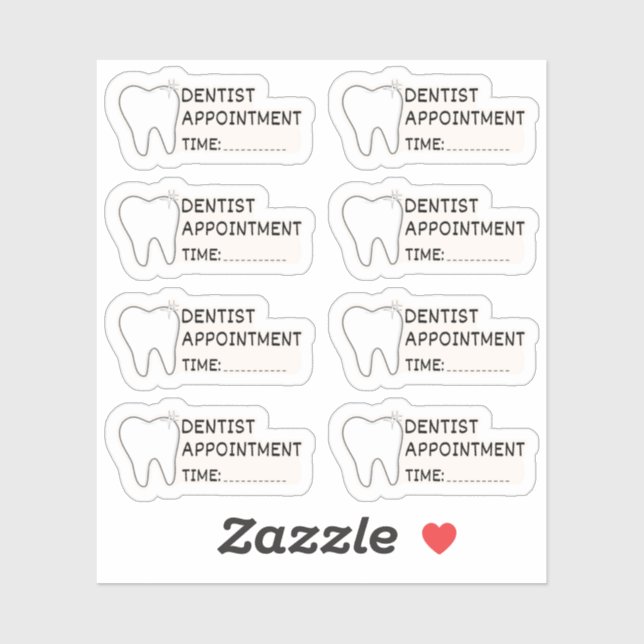 Dentist Appointment Reminder Bujo Planner Calendar Sticker (Sheet)
