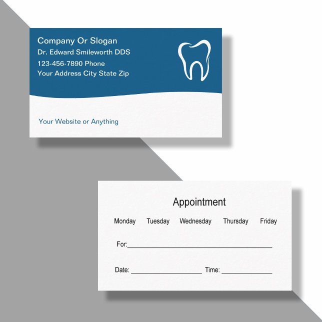 Dentist Appointment Reminder Business Cards (Creator Uploaded)