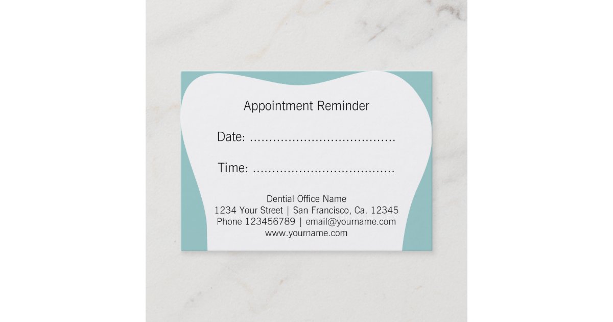 dentist appointment reminder cards dental office dentist appointment card template