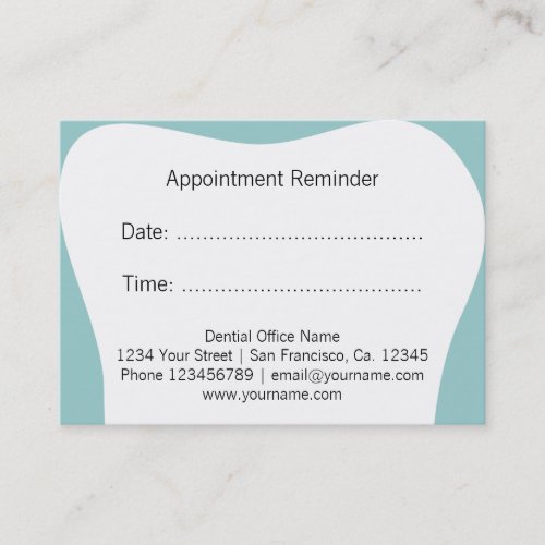 Dentist appointment reminder cards  dental office