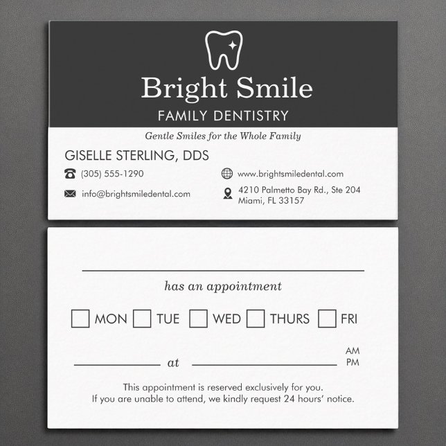 Dentist Appointment Reminder Dental Dentistry Business Card (Creator Uploaded)