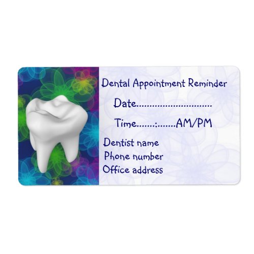 Dentist Appointment Reminder Label