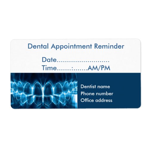 Dentist Appointment Reminder Label
