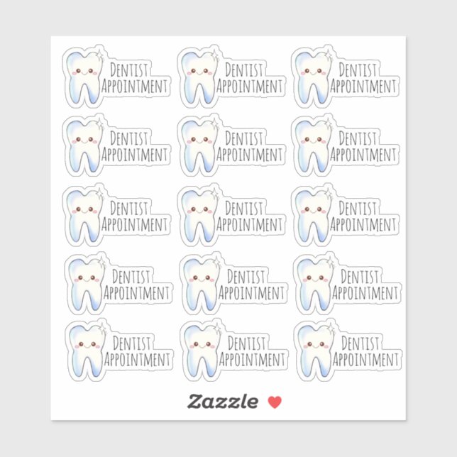 Dentist Appointment Tooth Sticker (Sheet)