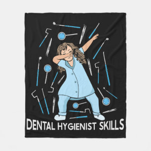 Dentist Assistant Gift Women Dental Hygienist Fleece Blanket