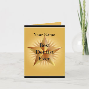 Dentist Best Ever Gold Star Greeting Card