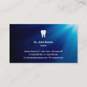Dentist Blue Glowing Business Card