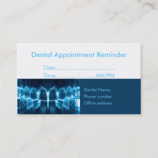 Dentist blue glowing teeth Appointment Reminder