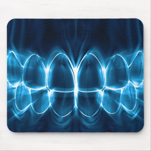 Dentist Blue Glowing Teeth Smile Mousepad