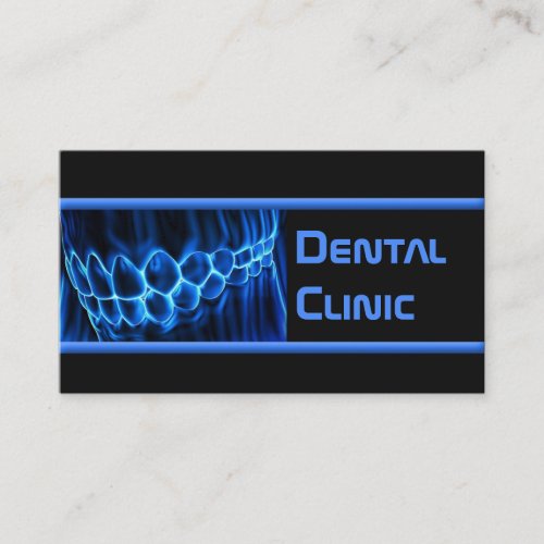 Dentist Blue Teeth Business Card