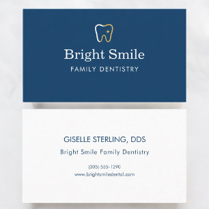 Dentist Blue Tooth Icon Branding Business Card