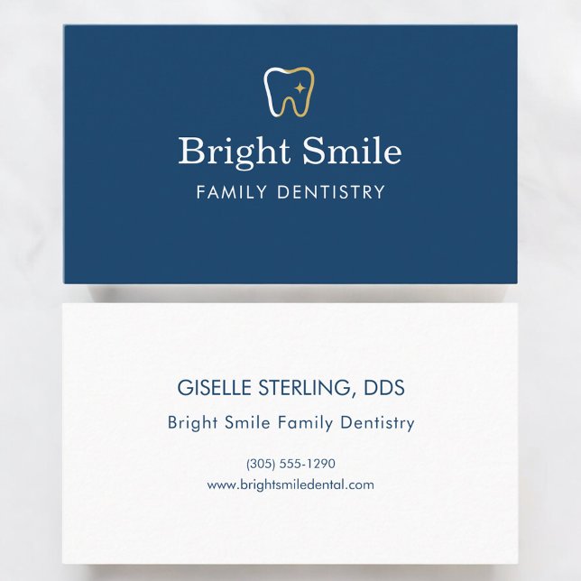Dentist Blue Tooth Icon Branding Business Card (Creator Uploaded)