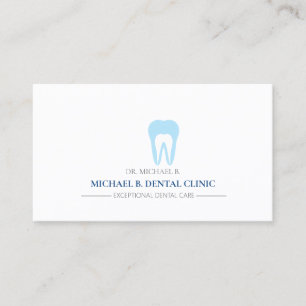 Dentist Blue Tooth Logo Dental Business Card