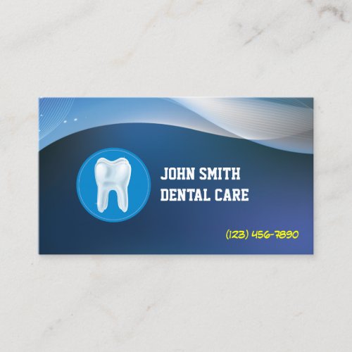 Dentist Blue Waves Dental Care Business Card