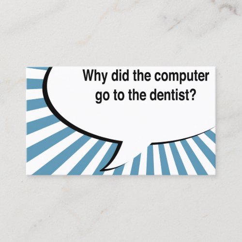 dentist bluetooth joke business card
