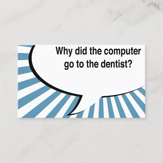 dentist bluetooth joke business card (Front)