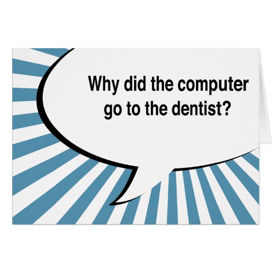 dentist bluetooth joke cards (Front Horizontal)