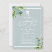 Dentist Botanical Foliage Elegant Graduation Party Invitation (Front)