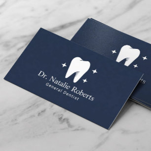 Dentist Bright Tooth Logo Navy Blue Dental Care Appointment Card