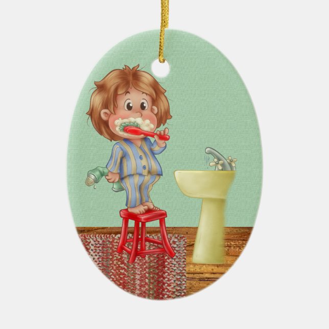 Dentist - Brush Your Teeth - SRF Ceramic Ornament (Front)