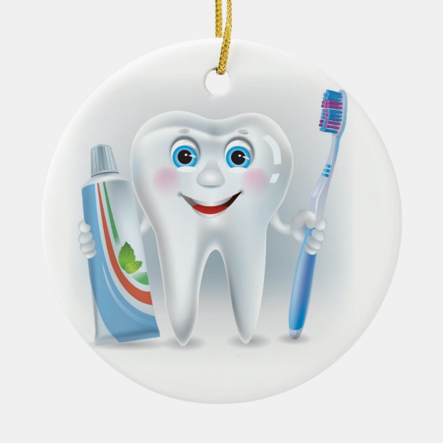 Dentist - Brush Your Teeth - SRF Ceramic Ornament (Front)