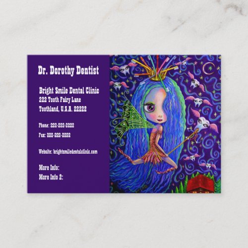 Dentist Business and Appointments Card Tooth Fairy Business Cards