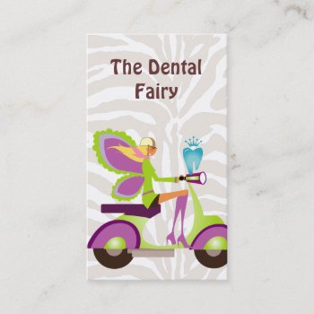 Dentist Business Card Scooter Cute Fairy by DentalBusinessCards at Zazzle