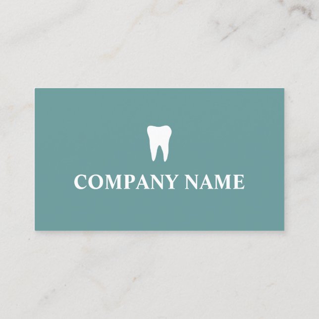 Dentist business card template with tooth logo (Back)