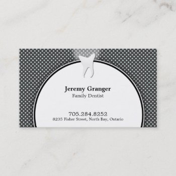 Dentist Business Card - Tooth Fun Dots Blue White by OLPamPam at Zazzle