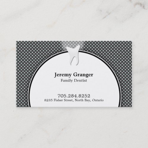 Dentist Business Card - Tooth Fun Dots Blue White