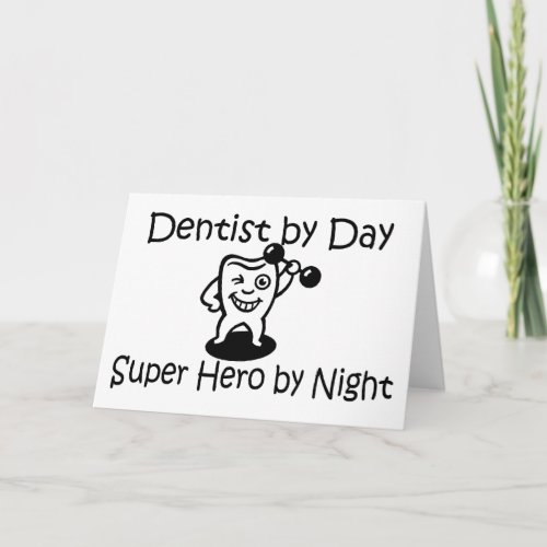 Dentist By Day Suup Hero By Night Holiday Card