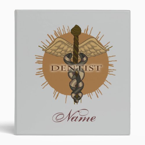 Dentist Caduceus custom name binder