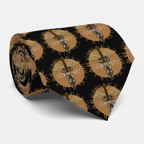 Dentist Caduceus Neck Tie