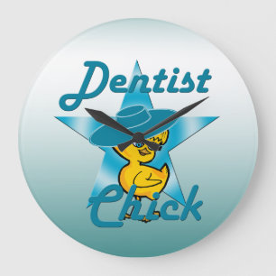 Dentist Chick #7 Large Clock
