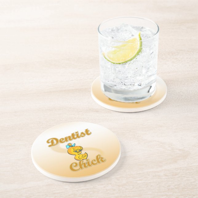 Dentist Chick Sandstone Coaster (Side)