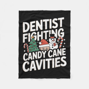 Dentist Christmas Cavities Dental Fleece Blanket