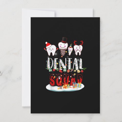 Dentist Christmas Dental Squad Funny Lights For Bo Invitation