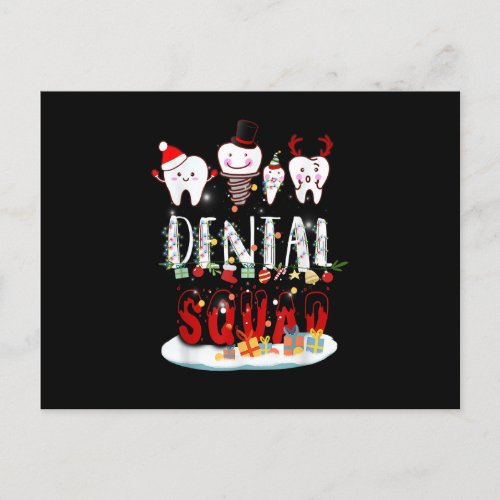 Dentist Christmas Dental Squad Funny Lights For Bo Postcard