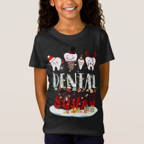 Dentist Christmas Dental Squad Funny Lights T_Shirt