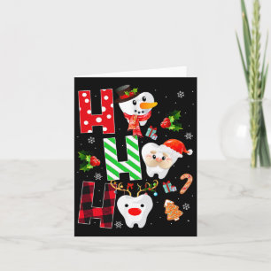 Dentist Christmas Fun Tooth Dental Gift Red Plaid Card