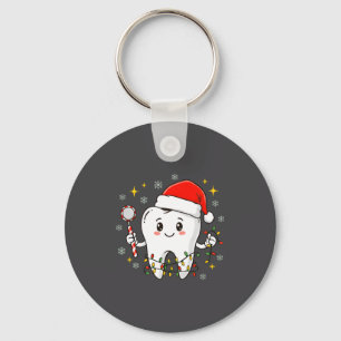 Dentist Christmas Teeth Xmas Lights Funny Dental S Keychain