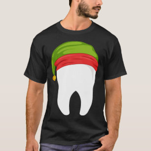 Dentist Christmas tooth Dental with Elf hat T-Shirt