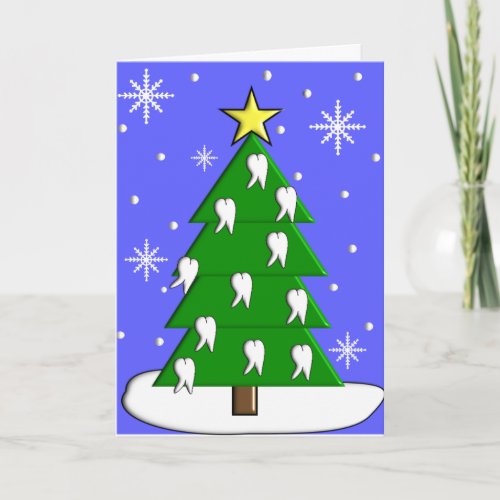 Dentist Christmas Tooth Tree Holiday Card