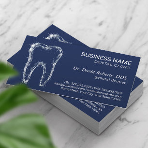 Dentist Clean Tooth Professional Dental Care Navy Appointment Card