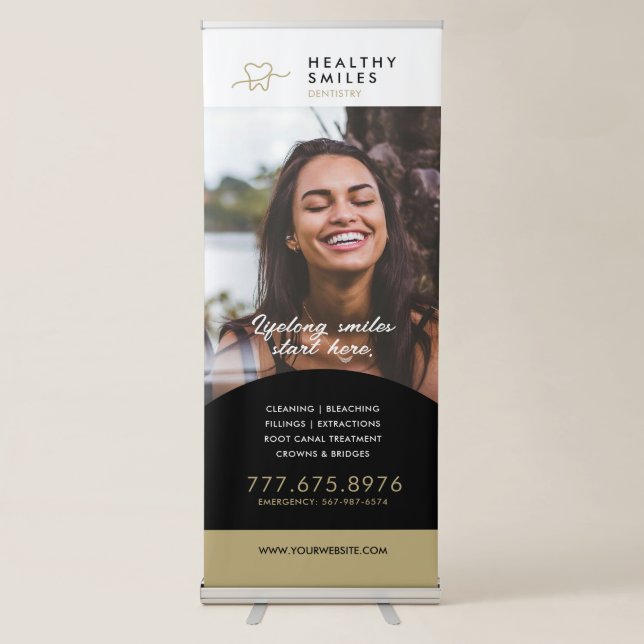 Dentist Clinic Custom Logo Roll-Up Banner (Front)