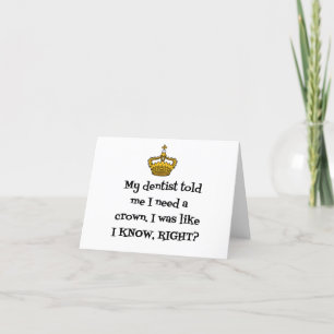 DENTIST CROWN LETTERPRESS THANK YOU CARD